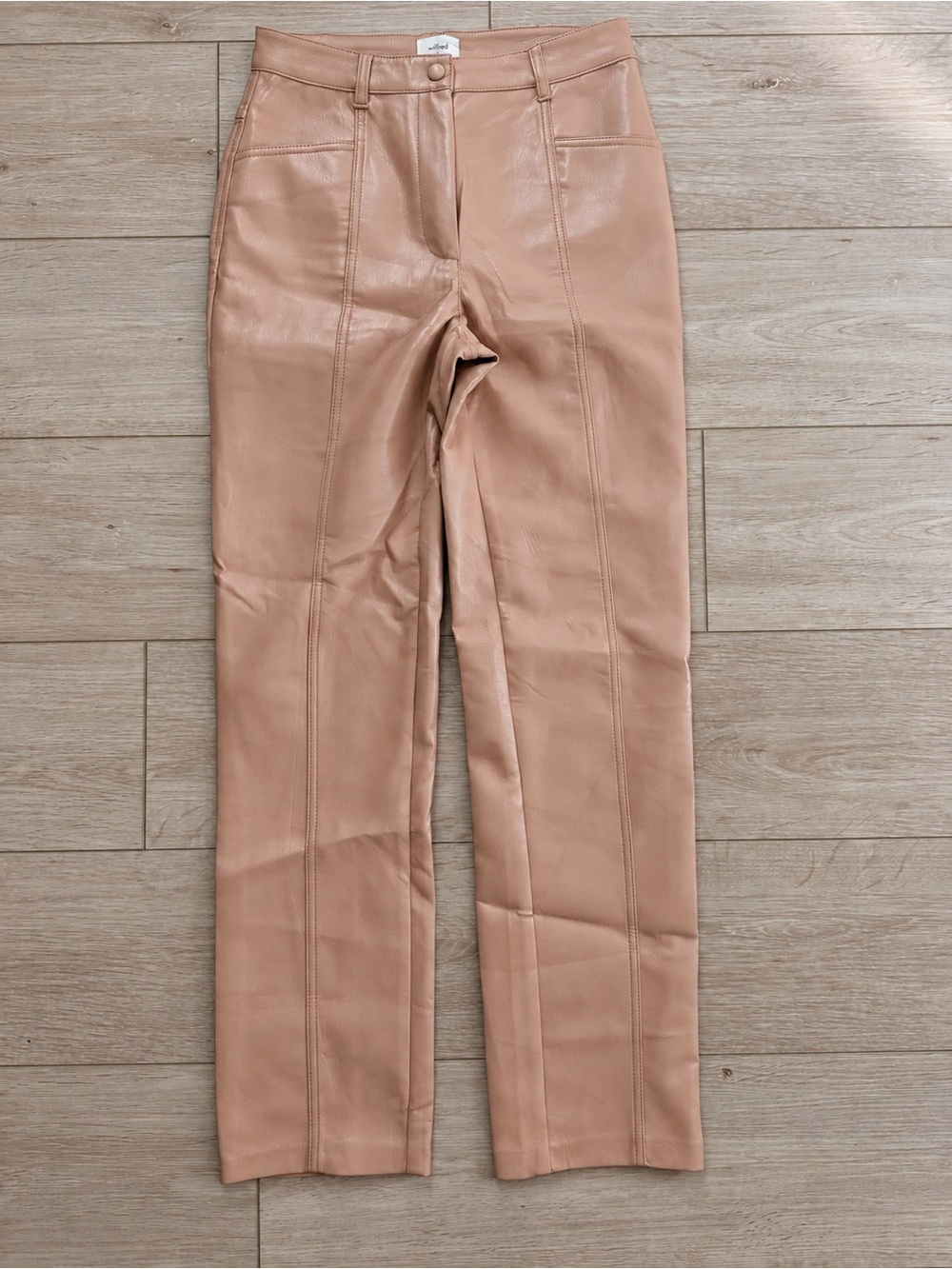 Aritzia Wilfred Vegan Leather Rebel Pant in Dusty Rose size 2